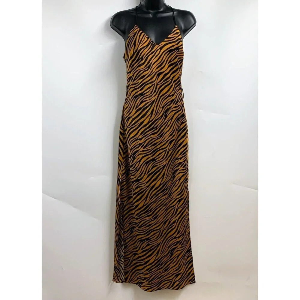 Just One Answer J.O.A.‎ Women's Tiger Stripe Body Con Maxi Dress Size XS